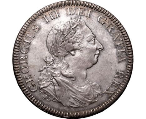 UNITED KINGDOM. George III, 1760-1820. Silver five shillings, 1804. Soho Mint. Overstruck Spanish American 8 Real coin issued