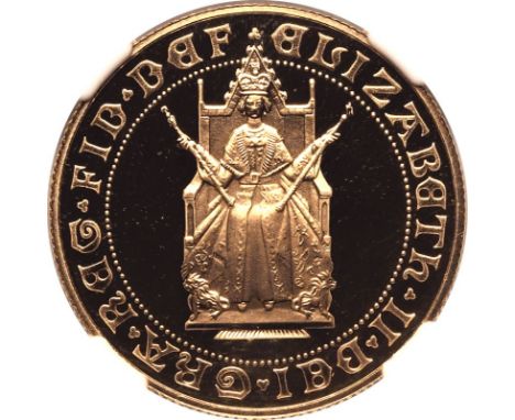 UNITED KINGDOM. Elizabeth II, 1952-2022. Gold 2 pounds (double sovereign), 1989. Royal Mint. Proof. Commemorating the 500 yea