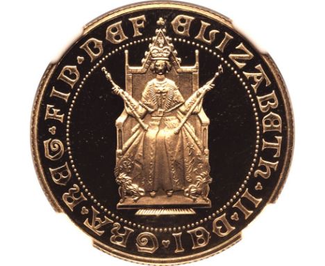 UNITED KINGDOM. Elizabeth II, 1952-2022. Gold 2 pounds (double sovereign), 1989. Royal Mint. Proof. Commemorating the 500 yea