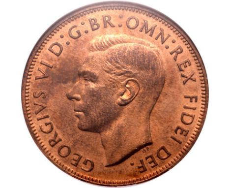 UNITED KINGDOM. George VI, 1936-52. Bronze penny, 1950. Royal Mint. Bare head of King George VI facing left; GEORGIVS VI D : 