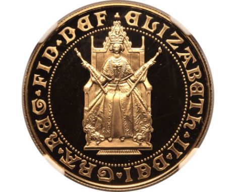 UNITED KINGDOM. Elizabeth II, 1952-2022. Gold 5 pounds (5 sovereigns), 1989. Royal Mint. Proof. Commemorating the 500 years a