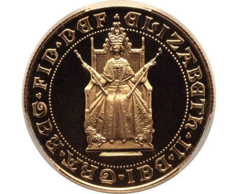 UNITED KINGDOM. Elizabeth II, 1952-2022. Gold 2 pounds (double sovereign), 1989. Royal Mint. Proof. Commemorating the 500 yea