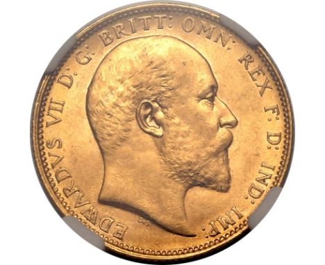 AUSTRALIA. Edward VII, 1901-10. Gold sovereign, 1905 M. Melbourne. Bare head right, DeS. below; EDWARDVS VII D: G: BRITT: OMN