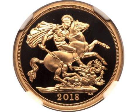 UNITED KINGDOM. Elizabeth II, 1952-2022. Gold sovereign, 2018. BU, Plain Edge, Struck on the Day. Struck on the day of the 5t