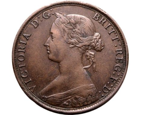 UNITED KINGDOM. Victoria, 1837-1901. Bronze halfpenny, 1862. Royal Mint. Laureate bust of Queen Victoria facing left; VICTORI