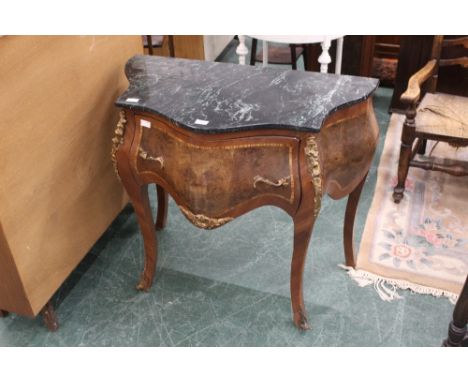 A marble topped commode chest with applied metalwork