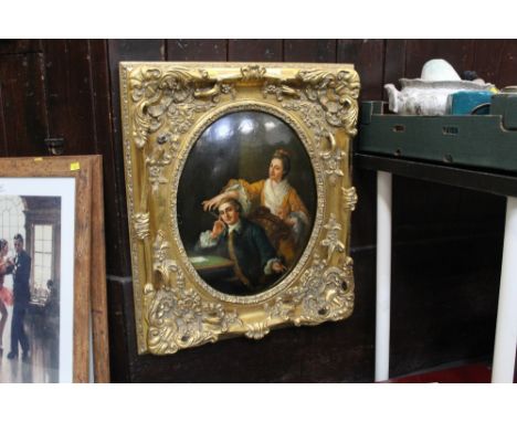 Oval portrait in a heavy decorative gilt frame, 70 cm x 60 cm