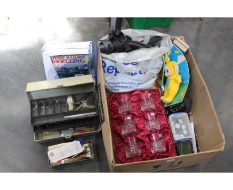 Pens, magazines, games, paints, small tool box etc.