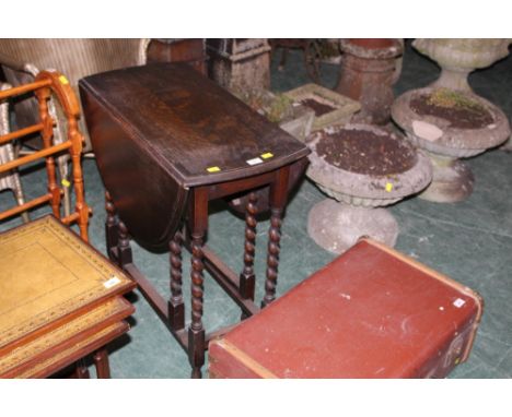 Oak gate leg table with barley twist legs