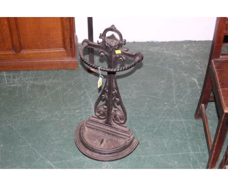 Victorian cast iron stick stand, 60 cm high