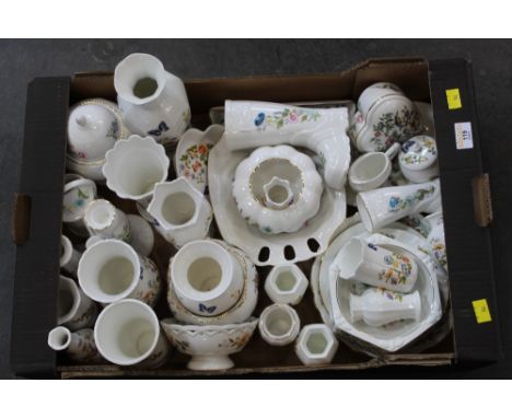 Large collection of Aynsley Cottage Garden vases, plates, trinket boxes etc