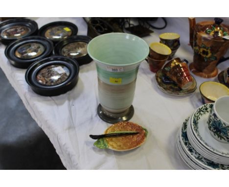 Carltonware dish and knife and Shelley vase