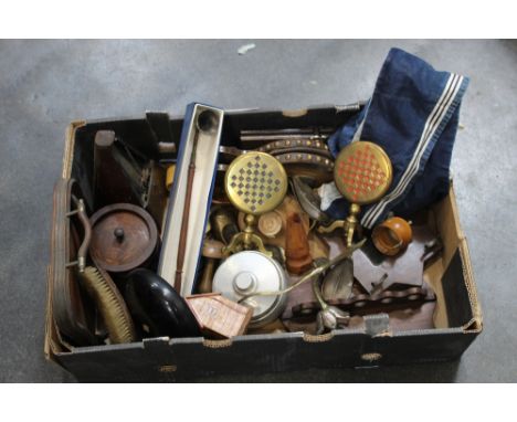 Bellows, metronome, brassware, money box etc.