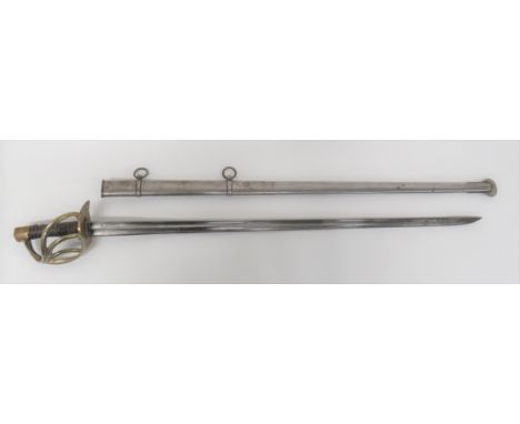 1815 French Napoleonic Battle of Waterloo Cuirassiers Sword  A scarce example with a 38 1/2 inch, single edged, straight blad