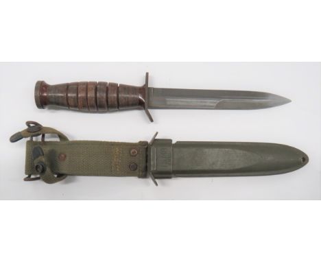 American M3 Combat Trench Knife by Imperial6 3/4 inch, single edged blade with back edge sharpened point.  Grey steel crossgu