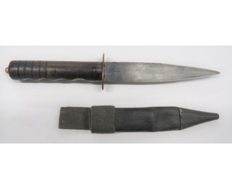 Scottish Made Trench Combat Knife5 1/2 inch, single edged blade with clipped rear spine.  Blade stamped "James Bonnar & Son I