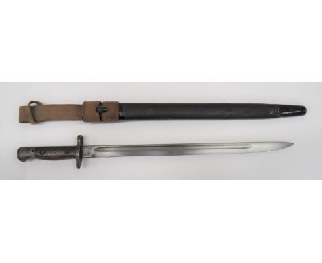 British 1907 SMLE WW1 Bayonet17 inch, single edged blade with fuller.  Forte with maker 'Wilkinson" dated 5/15.  Blued steel 