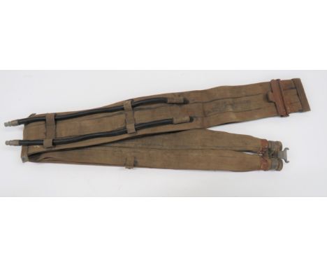 1944 Dated US American Life Beltdouble bladder belt with manual inflation tubes.  End screw off ends to hold CO2 inflation bo
