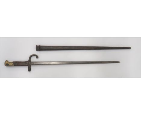 Scarce Peabody Martini "Gras" German Made Bayonet19 3/4 inch, T section, single edged blade.  The forte with maker "Alex Copp