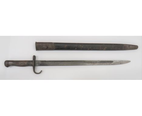 Scarce 1907 Hook Quillon Regimental Stamped Bayonet16 3/4 inch, single edged blade with narrow fuller.  Forte with maker "Wil