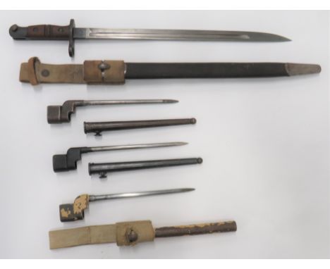 British P13 Bayonet and 3 Spike Bayonets17 inch, single edged blade with fuller.   The forte with maker "Remington" dated 4/1