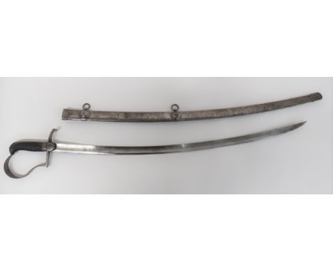 Model 1837 Austrian Cavalry Officer's Sword 33 inch, single edged, curved blade with wide fuller. &nbsp;Steel stirrup knuckle