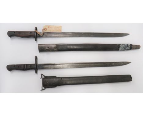 WW1 SMLE Bayonet and American P17 BayonetSMLE bayonet.  17 inch, single edged blade with fuller.  Old weld repair.  Forte wit