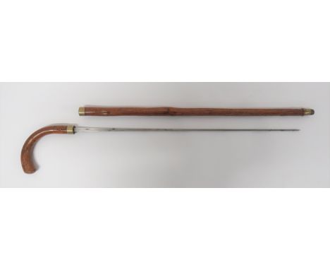 Late 19th Century Countryman Sword Stick29 1/2 inch, square form blade.  The top stamped "Mole B'ham".  Brass ferrule with be