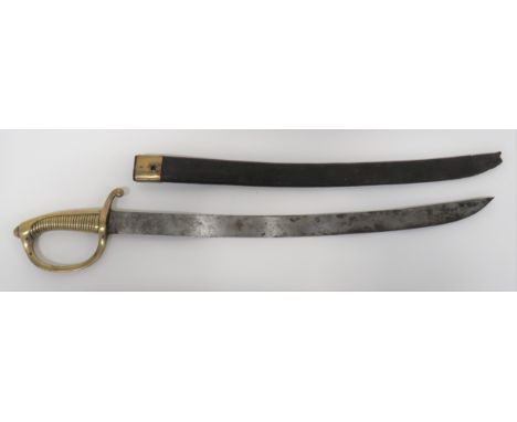 Napoleonic War Period Continental 1809 Pattern Infantry Hanger  plain, 22 inch, single edged, slightly curved blade. One piec