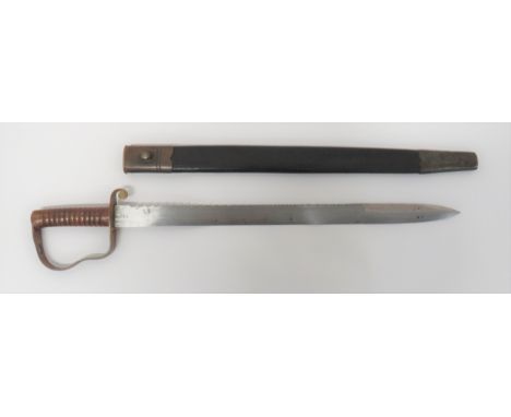 1856 Pattern Pioneer's Sword By Wilkinson22 1/2 inch, single edged blade with back edge sharpened point.  Rear sawback edge. 