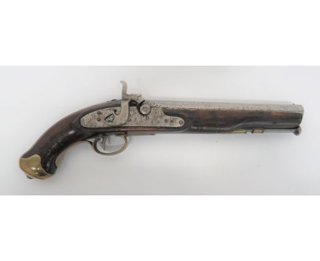 Percussion Converted Light Dragoon Pattern Pistol  12 bore, 9 inch, smoothbore barrel. Breech with proof stamps. Drum and nip