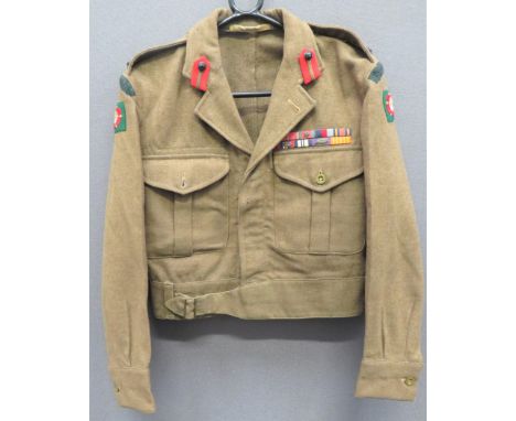 1949 Pattern 10th Gurkha Rifles Staff Brigadier Battle Dress Jacketkhaki woollen, single breasted, open collar, short jacket 