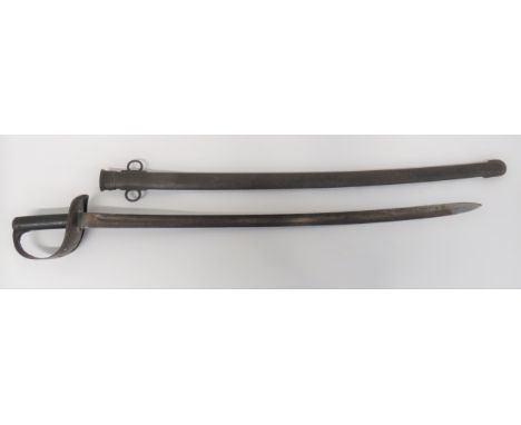 1885 Pattern Cavalry Trooper's Sword34 1/4 inch, single edged, slightly curved blade with large fuller.  Forte with Ordnance 