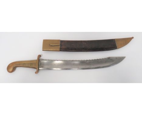 Model 1827 Russian Pioneers Falchion19 1/2 inch, single edged, 2 1/4 inch wide, heavy set blade.  Large fuller.  Rear sawback