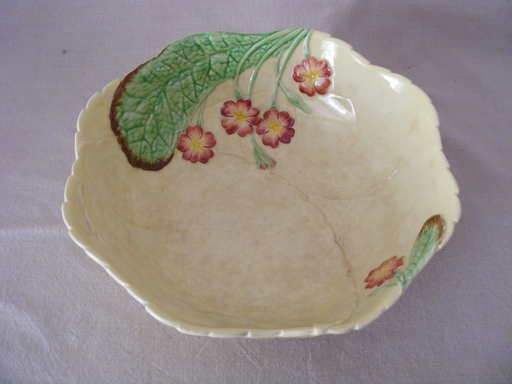 A Carlton Ware leaf Fruit Bowl, with moulded floral deoration, approx 24cm.