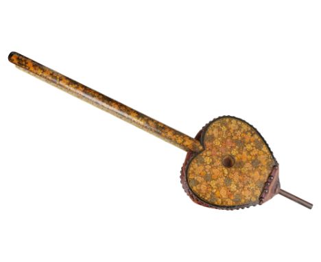A LARGE KASHMIRI GILT, POLYCHROME-PAINTED AND LACQUERED PAPIER-MÂCHÉ FIRE BELLOWS Kashmir, Northern India, mid to late 19th c