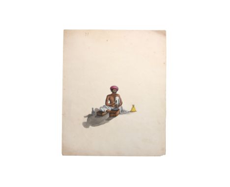 AN INDIAN BIDRI BLACKSMITH Company School style, Southern India, second half 19th centuryOpaque pigments on wove paper, the v