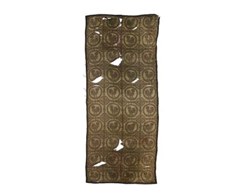 A BROCADED SOGDIAN-REVIVAL SILK HANGING WITH AVIARY MOTIF Possibly Uzbekistan, Central Asia or Caucasus, 19th centuryThe rect