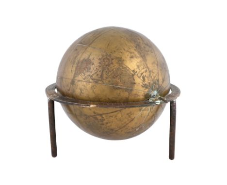 AN ENGRAVED BRASS CELESTIAL GLOBE WITH CONSTELLATIONS Possibly Lahore or Lucknow, Northern India, 19th centuryOf spherical sh