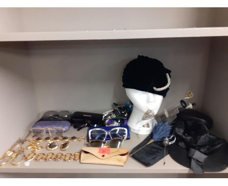 Vintage jewellery to include Guy Laroche and Louis Feraud together with designer sunglasses to include Ted Lapidus, hat pins 