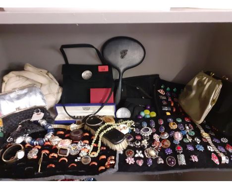 Vintage ladies evening bags, mixed costume jewellery and vintage clothing to include a Givenchy jacketLocation: Rail/RWB 