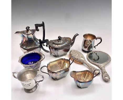 A four-piece epns tea service and other epns etc.
