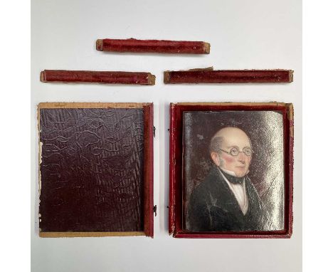 An enamelled ceramic portrait miniature 8x7cm Signed W Coorder to verso and with indistinct date