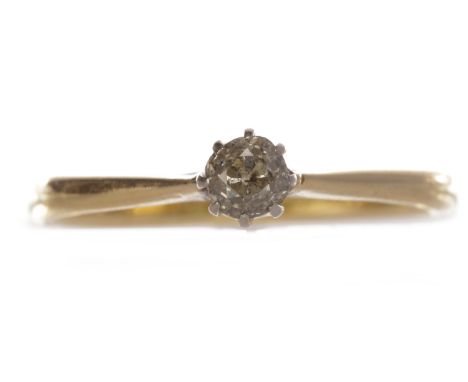 DIAMOND SOLITAIRE RING, set with an old cut stone of approximately 0.20 carats, the shank marked 18ct, size Q, 2.5g