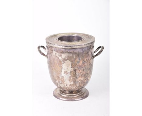 A William Hutton & Sons, Sheffield silver plated Regimental wine coolerOf typical ovoid form, rising from a spreading circula