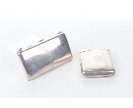 An Art Deco silver cigarette caseWith a hinged lid and body, engine turned decoration, lined with faux tortoiseshell, makers 