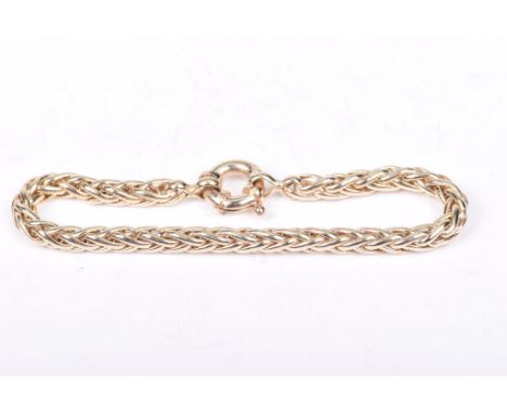 A 9ct gold fancy-link bracelet With large spring-ring clasp, weight 8g