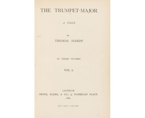 Hardy (Thomas) The Trumpet Major, 3 vol., first edition in book form, half-titles, one or two faint marginal spots, minor sta