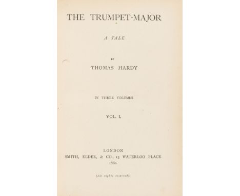 Hardy (Thomas) The Trumpet Major, 3 vol., first edition in book form, half-titles, one or two faint marginal spots, minor sta