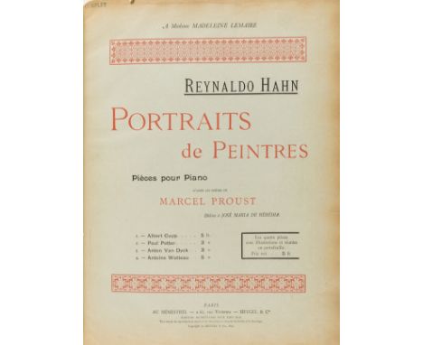 Proust (Marcel).- Hahn (Reynaldo) Portraits de Peintres, 4 parts in 1, first collected edition, 4 musical pieces for piano, e